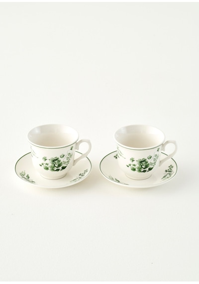 Bella Maison Julia New Bone 2'li Çay Fincanı Seti Yeşil 250 Cc Yeşil
