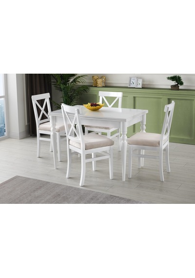 Cunda Alaçatı Ahşap Masası Sandalye Takımı 70x110