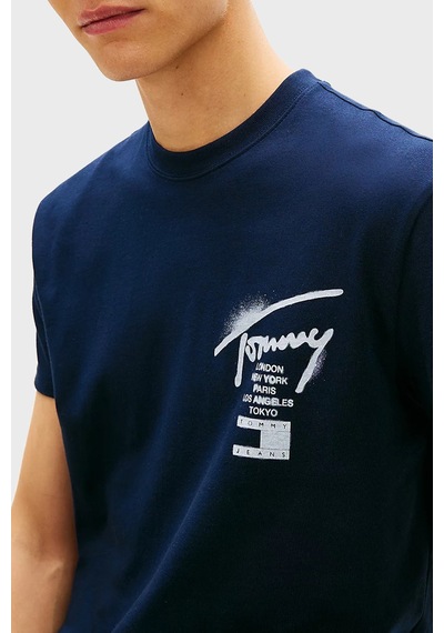 Tommy Jeans Erkek T Shirt Dm0dm22553 C1g Lacivert Lacivert