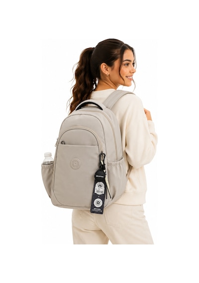 Su Geçirmez Kumaş Unisex Okul Çantası Bej Renk Okul Sırt Çantası 1650