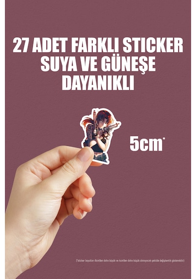 Black Lagoon Anime Telefon Laptop Bullet Journal Yapışkanlı Folyo Sticker Paketi 27 Adet Çok Renkli