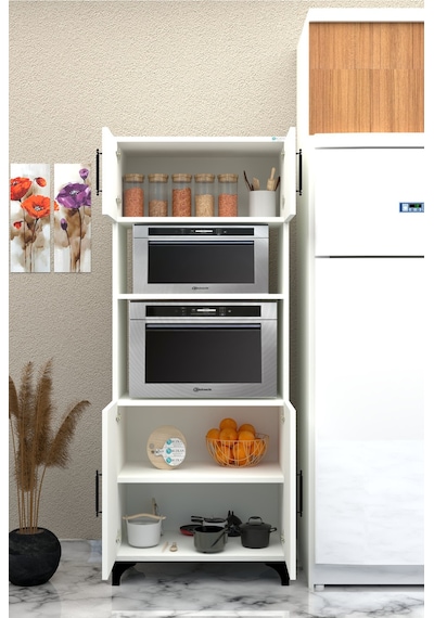 % 100 Mdf Çok Amaçlı Dolap, Fırın Ve Mikro Fırınlık Dolap Beyaz Beyaz Beyaz % 100 Mdf Çok Amaçlı Dolap, Fırın Ve Mikro Fırınlık Dolap Beyaz Beyaz Beyaz