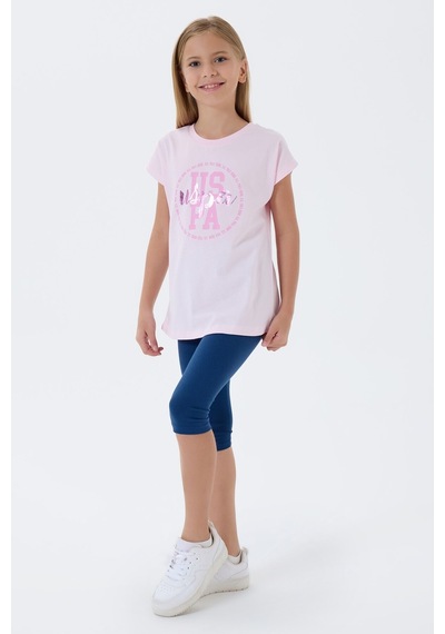 U.s. Polo Assn. Kız Çocuk Pembe Tayt Takım 5274-49873 Pembe