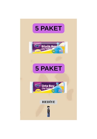 Çöp Torbası Büyük Boy 65x80 Orta Boy 55x60 Prx017