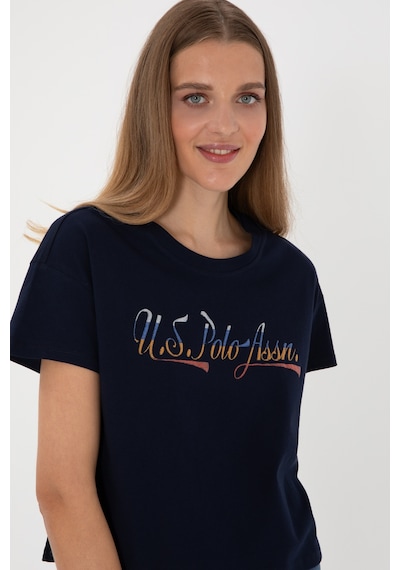 U.S. Polo Assn. Kadın Lacivert Bisiklet Yaka Tişört 50299735-VR033