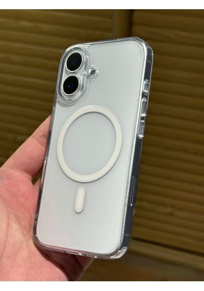 Apple Uyumlu iPhone 16 Şeffaf Kılıf Magsafe Özellikli Hybrid Kristal Kapak Şeffaf