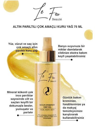 Le Feu Beauté Altın Işıltılı Kuru Yağ 75 ML