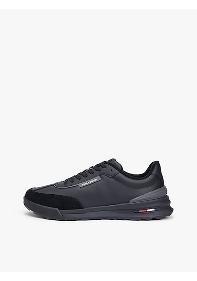 Tommy Hilfiger Fm0fm05721 Retro Runner Mix Leather Erkek Günlük Ayakkabı Siyah