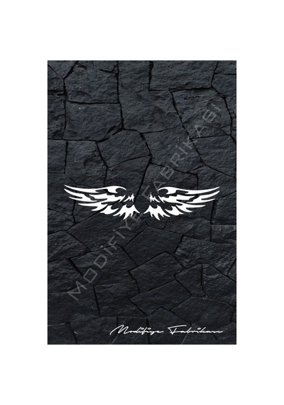 Melek Kanat Sticker Folyo - Beyaz - 24 X 5.5 Cm