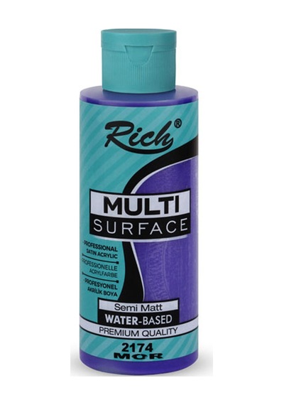 Rich Akrilik Boya Multi Surface 120 Cc Mor 120-2174 Çok Renkli