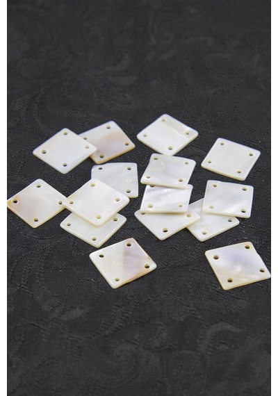 20x20 Mm 4 Delikli Pul Doğal Taş Takı Aksesuar Malzemesi 15 Adet