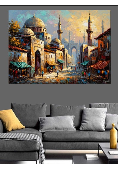 Ahşap Tablo Tarihi İstanbul Cami Ve Şehir İnsan Figürlü Tablolar