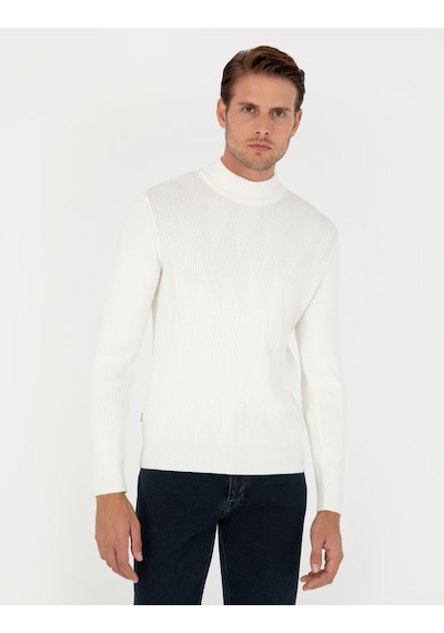 Pierre Cardin Erkek Ekru Kazak /triko 50296462-vr019 Ekru