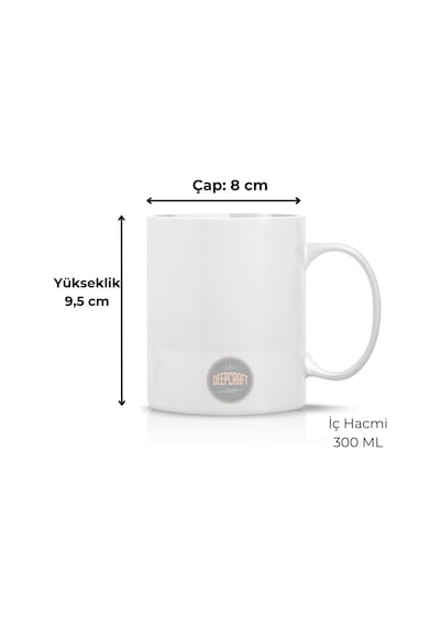 Deepcraft Eğlenceli Kurabiye Kupa Yılbaşı,sevgililer Günü, Hediyelik Kupa 300ml Beyaz