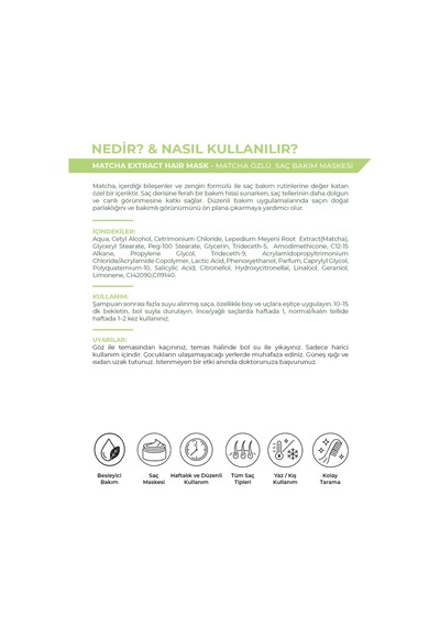 Matcha Therapy Mucize Saç Maskesi Güçlendirici Parlaklık Verici İpeksi Yumuşaklık 200 Ml - 802131756