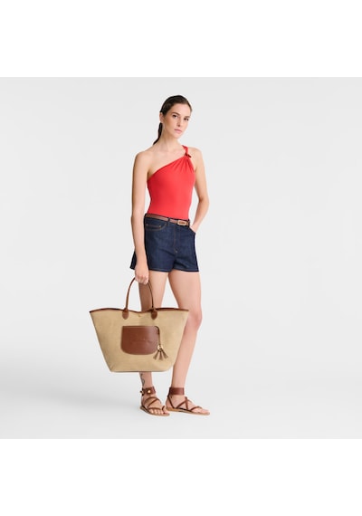 Longchamp Le Pliage Collection L Basket Bag Kadın Omuz Çantası 10308 Hgk Kahve - Bej