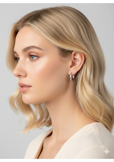 925 Ayar Papatya Silver Çiçek Desenli Halka Küpe.rose.gold.rodaj Gümüş