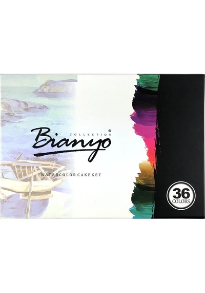 E&d Art Bianyo Aquarelle 36'lı Tablet Taş Sulu Boya Seti - Karton