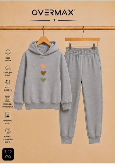 Overmax Çocuk Sevimli Kalpler Baskılı Kapüşonlu Sweatshirt & Eşofman Altı Takım 3-12 Yaş Gri Üst-gri Alt - 918536770 Gri Üst-gri Alt Overmax Çocuk Sevimli Kalpler Baskılı Kapüşonlu Sweatshirt & Eşofman Altı Takım 3-12 Yaş Gri Üst-gri Alt - 918536770 Gri Üst-gri Alt