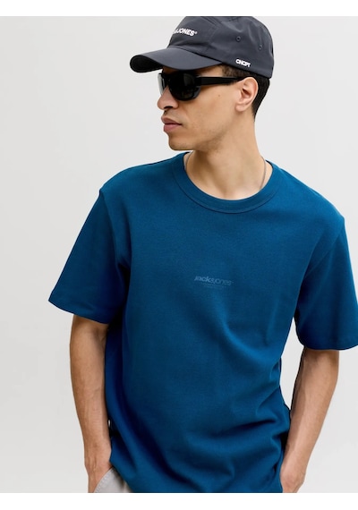 Jack & Jones Jack&jones Jcoclub Structure Tee Erkek T-shirt 12289941 Mavi