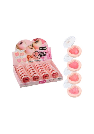 4 Lü Kalp Allık Blush Seti Çok Renkli