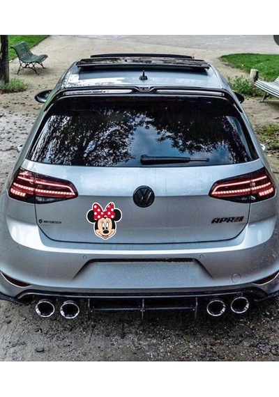 Minnie Mouse Araba, Motorsiklet, Kask, Laptop, Cam Sticker 13x12 Cm