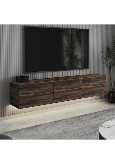 Neon Led Işıklı Duvara Monte,3 Kapaklı Tv Ünitesi,tv Sehpası Sandık Ceviz - Sandık Ceviz Sandık Ceviz Neon Led Işıklı Duvara Monte,3 Kapaklı Tv Ünitesi,tv Sehpası Sandık Ceviz - Sandık Ceviz Sandık Ceviz