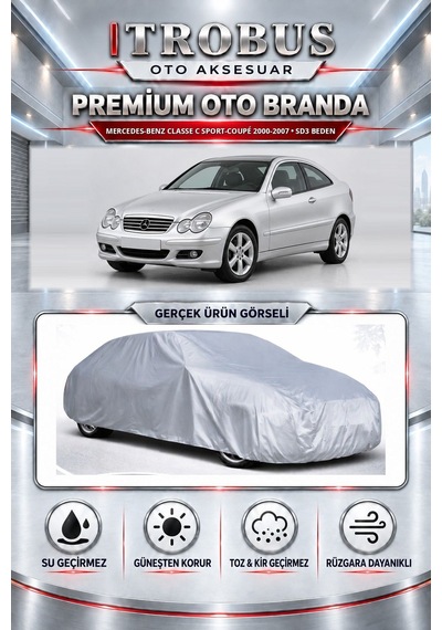 Mercedes-benz Classe C Sport-coupé 2000-2007 Uyumlu Premium Araba Brandası Oto Branda Sd3 Beden