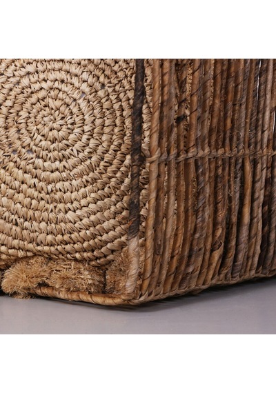 Babil Doğal Muz Lifi Odunluk & Sehpa & Saklama Düzenleme 48x40 Cm Naturel