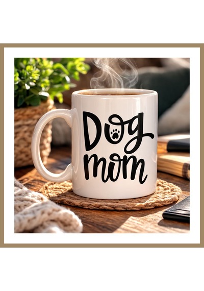 Bezos Dog Mom Yazılı Porselen Kupa Model 180 Köpek Severlere Özel Tasarım Kahve Kupası Sevimli Pati Desenli Hediye Kupa 22 Diğer