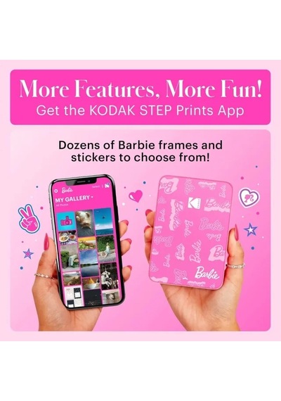 Kodak Step Anında Renkli Fotoğraf Yazıcısı Barbie Signature Printer Siyah