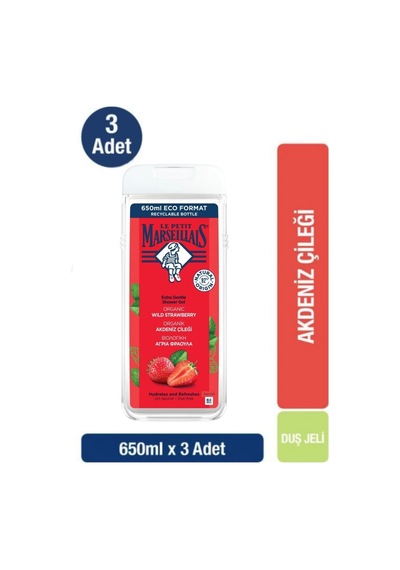 Le Petit Marseillais Akdeniz Çileği Duş Jeli 3 x 650 ML