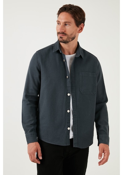Buratti Pamuklu Tek Cepli Regular Fit Erkek Gömlek Cf25W129140 Antrasit