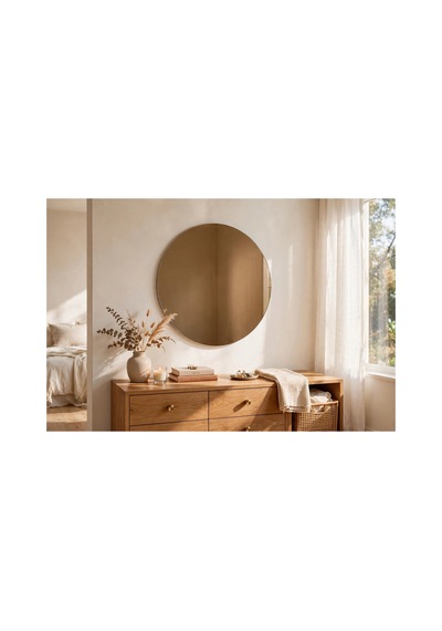 70 Cm 4 Mm Yuvarlak Ayna Gerçek Bronz Ayna Gümüş