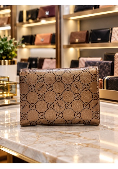 LİONER KAPAKLI PORTFÖY BAYAN CÜZDAN ORTA BOY - SUNİ DERİ BRONZ Bronz