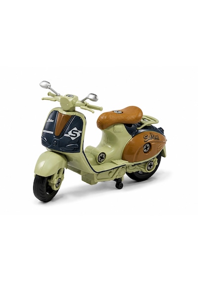18 Cm Vespa Görünümlü Oyuncak Scooter Mor - Yeşil