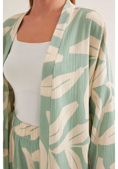 Bigdart Gabria Desenli Kimono Takım Mint