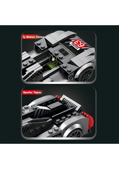 Reobrix Technic 793 Peugeot 9x8 Spor Araba Yaratıcı Yapı Blok Seti Building Blocks - 280 Parça