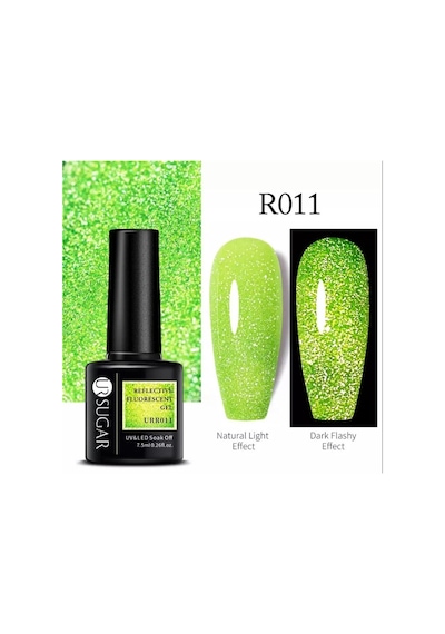 Ur Sugar Reflective Fluorescent Gel 7,5 Ml Karanlıkta Parlayan Sımlı Kalıcı Oje R011