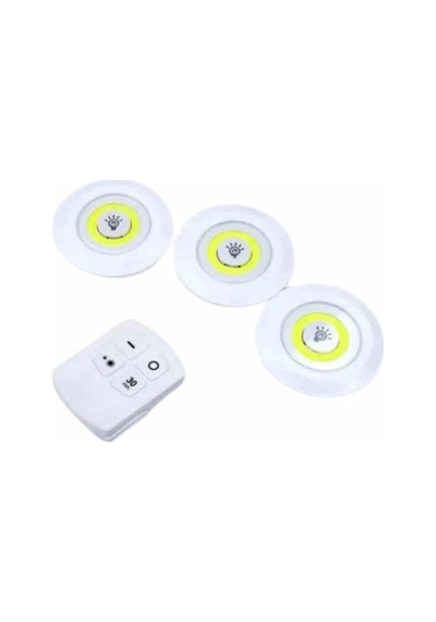 Dolap Işığı Mutfak Rafı Işığı Uzaktan Kumandalı 3 Lü Spot Led Lamba Çok Renkli
