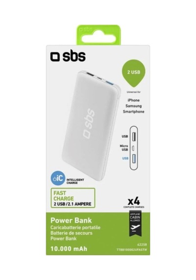 Sbs -62258 Ttbb100002Ufastw 2 Usb 10.000 Powerbank