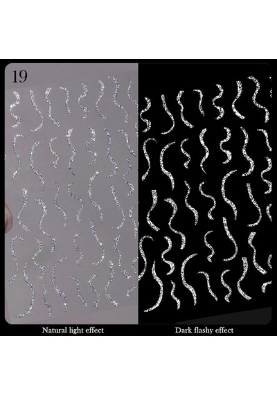 3d Reflektif Efekt Nail Art Sticker Model - 19 55881-19