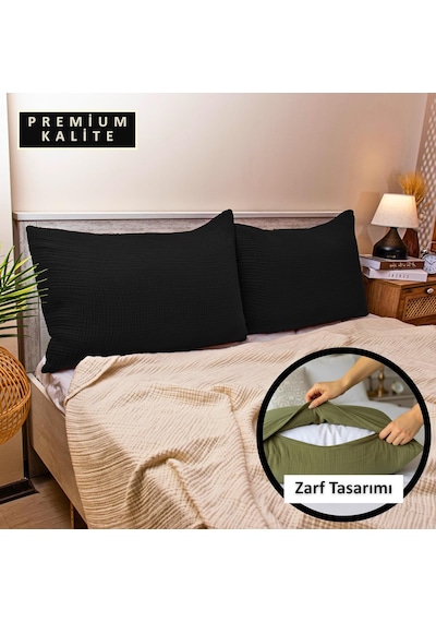 Püskül 2-adet Müslin Yastık Kılıfı Seti 4-katlı, 100% Pamuk Ultra Yumuşak Müslin Kumaş Yastık Kılıfları, Havadar Nem Emici Terletmeyen Yastık Kılıfı Siyah, 50x70 Cm 2'li Yastık Kılıfı Seti Çok Renkli Püskül 2-adet Müslin Yastık Kılıfı Seti 4-katlı, 100% Pamuk Ultra Yumuşak Müslin Kumaş Yastık Kılıfları, Havadar Nem Emici Terletmeyen Yastık Kılıfı Siyah, 50x70 Cm 2'li Yastık Kılıfı Seti Çok Renkli
