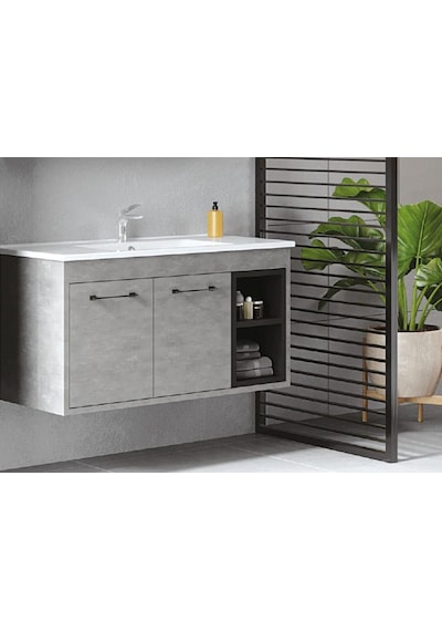 Denko Latte 100 Cm Mdf Retro Gümüş Banyo Dolabı Takımı Gümüş Denko Latte 100 Cm Mdf Retro Gümüş Banyo Dolabı Takımı Gümüş