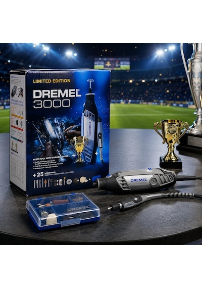 Dremel 3000 25 Aks. + 225 Esnek Uzatma + Dünya Kupası F0133000wc