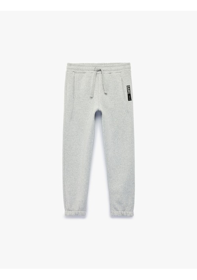 Koton Cepli Beli Bağlamalı Şardonlu Jogger Eşofman Altı Gri 7wkb40098tk