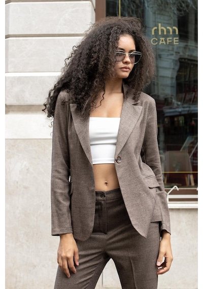 Kadın Balıksırtı Desenli Yakalı Cep Kapaklı Uzun Kol Blazer Ceket-kahve Balıksırtı Kahve Blk.srt. Kadın Balıksırtı Desenli Yakalı Cep Kapaklı Uzun Kol Blazer Ceket-kahve Balıksırtı Kahve Blk.srt.