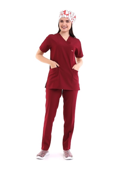 Zarf Yaka Kadın Takım - 19 Bordo-5864-19 Bordo