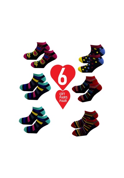 Happy Body (ART.10274 ) 6 Çift Unisex Penye Özel Kutulu Neon