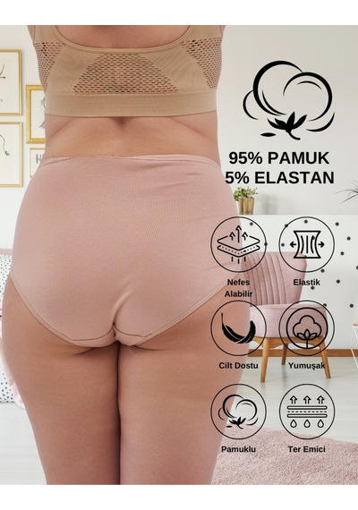 Alya Underwear Kadın Battal Külot - 3 Adet Siyah 8xl, 9xl, 10xl Ten